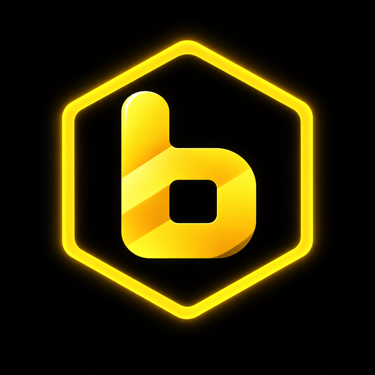 Bundlebee gold b inside a glowing honeycomb